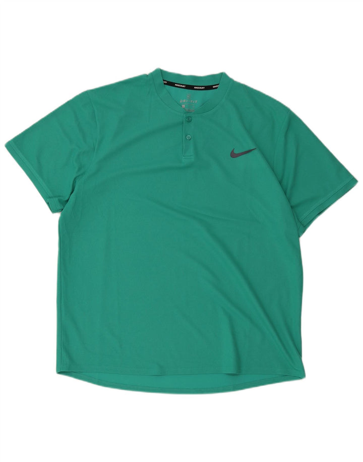 Nike Herre Dri Fit T-Shirt Top XL Grøn Polyester