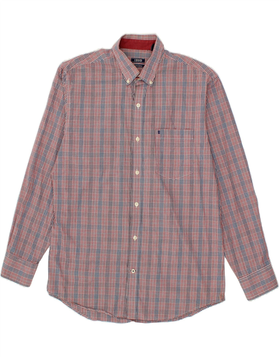 IZOD Mens Shirt Medium Red Check Cotton Vintage Izod and Second-Hand Izod from Messina Hembry 