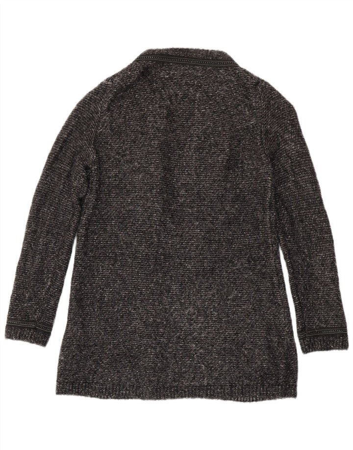 Massimo Dutti Dame Longline Cardigan Sweater UK 14 Medium Grey Flecked