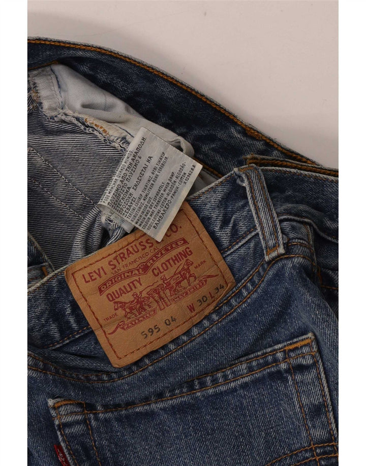 Levi's Dame 595 Straight Jeans W30 L34 Blå Bomuld