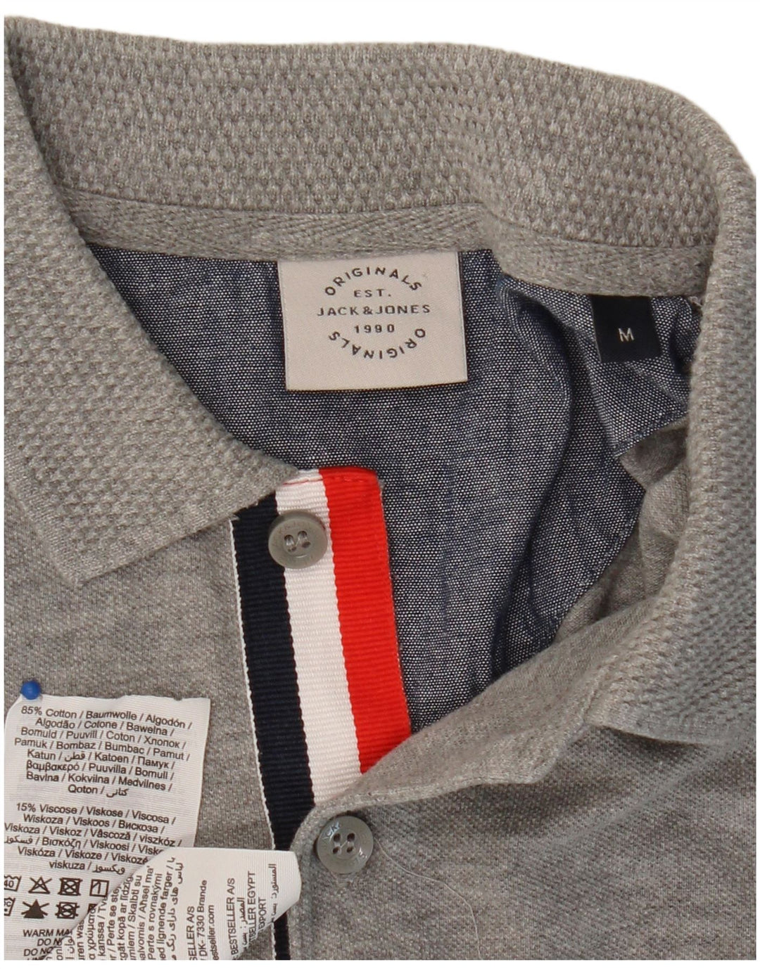 JACK & JONES Poloskjorte til mænd mellemgrå bomuld