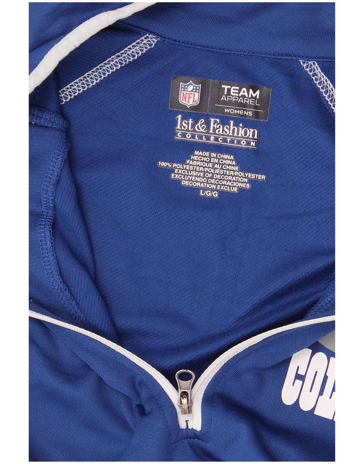 NFL Womens Colts Zip Neck Pullover Træningsdragt Top UK 16 Large Navy Blue
