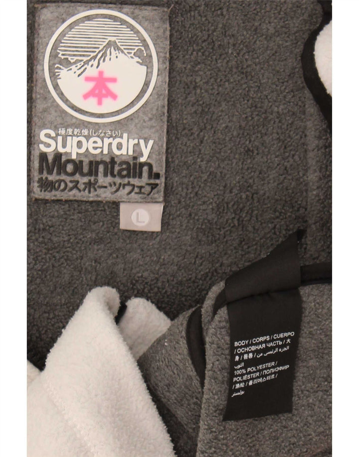 Superdry Fleecejakke til kvinder UK 14 Stor hvid polyester