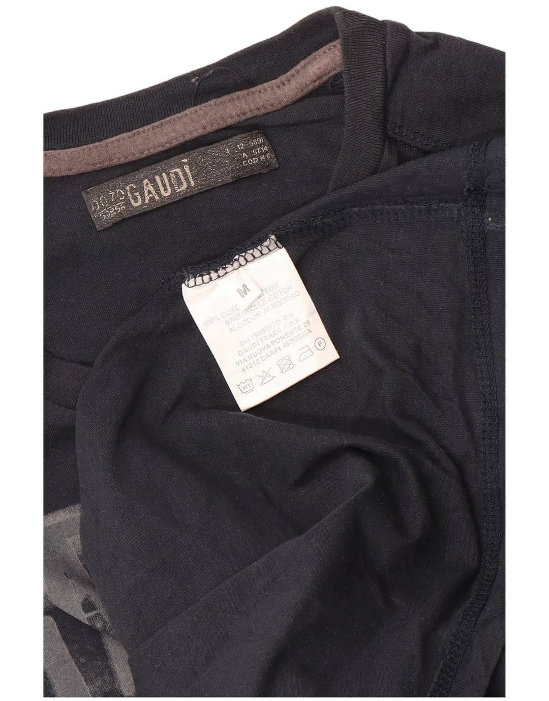 Gaudi Herre Grafisk Top Langærmet Medium Navyblå Bomuld