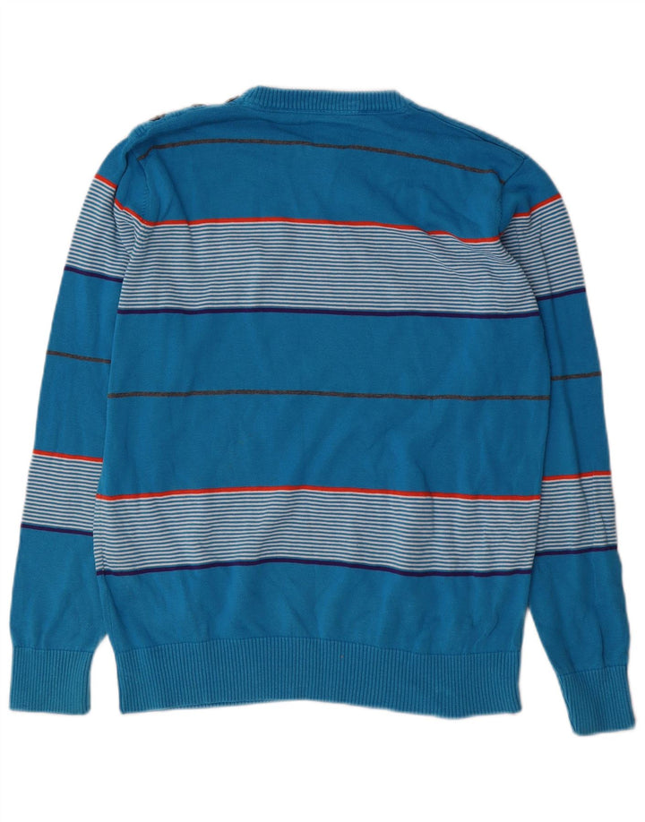 Jack & Jones Herre sweater med rund hals, stor blå stribet bomuld