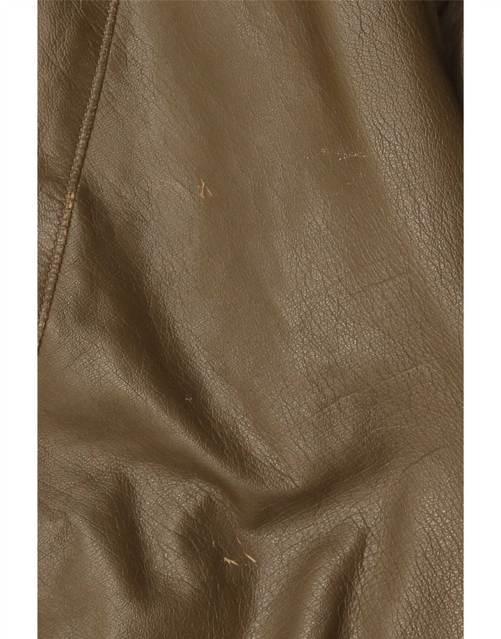 Vintage Herre Læderjakke UK 38 Medium Khaki Læder
