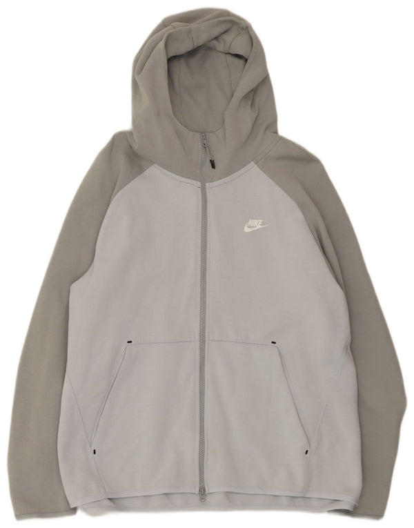 Nike Hættetrøje med lynlås til mænd 2XL Grå Colourblock Bomuld