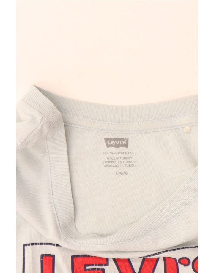 Levi's Womens Crop Grafisk Vest Top UK 16 Large Blue Cotton