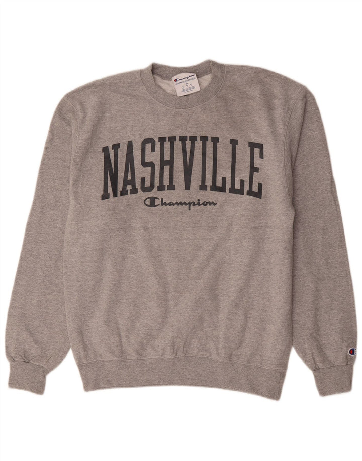 Champion Herre Nashville Graphic Sweatshirt Jumper Medium Grey Flecked