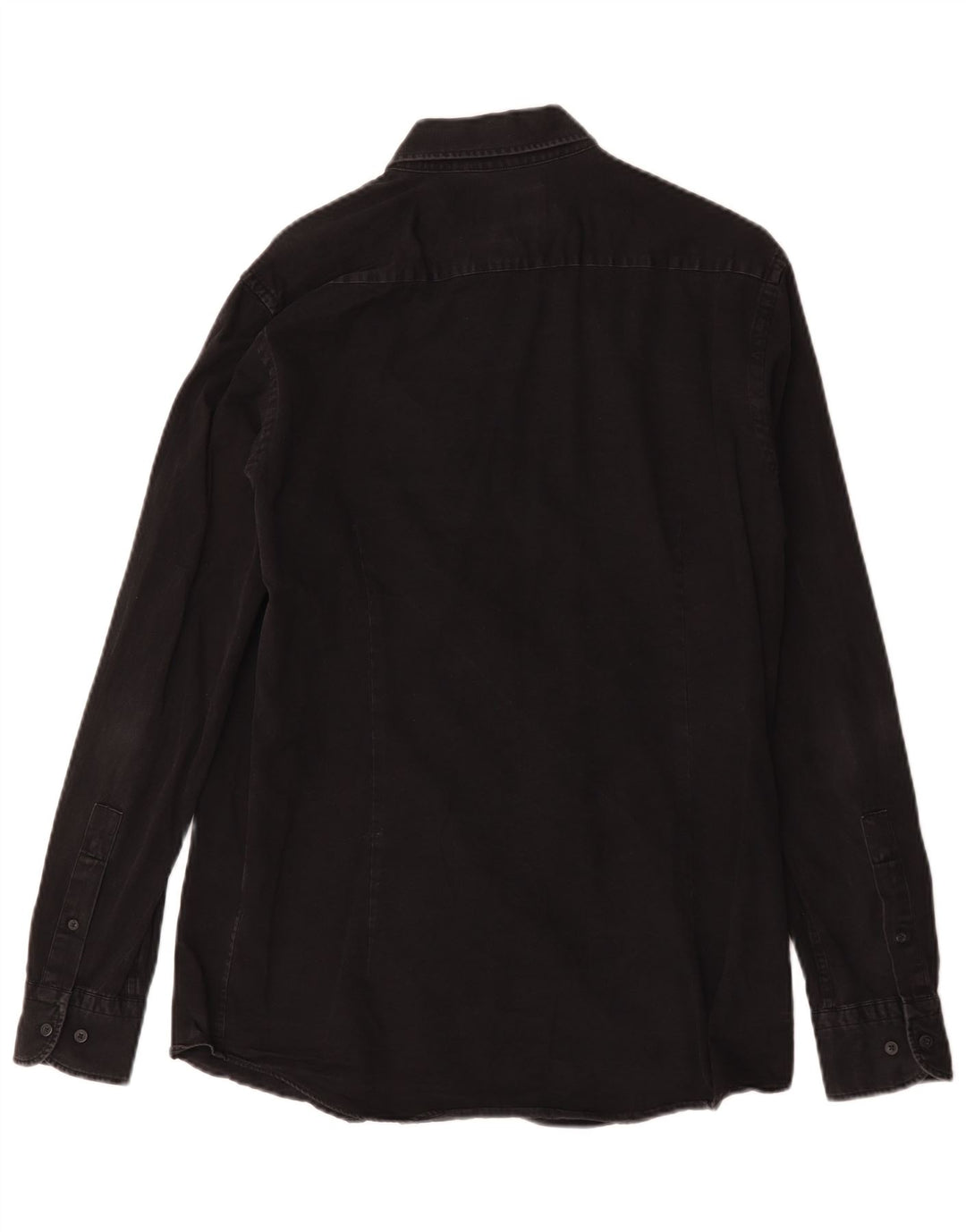 Massimo Dutti Herre Denim Shirt Medium Sort Bomuld