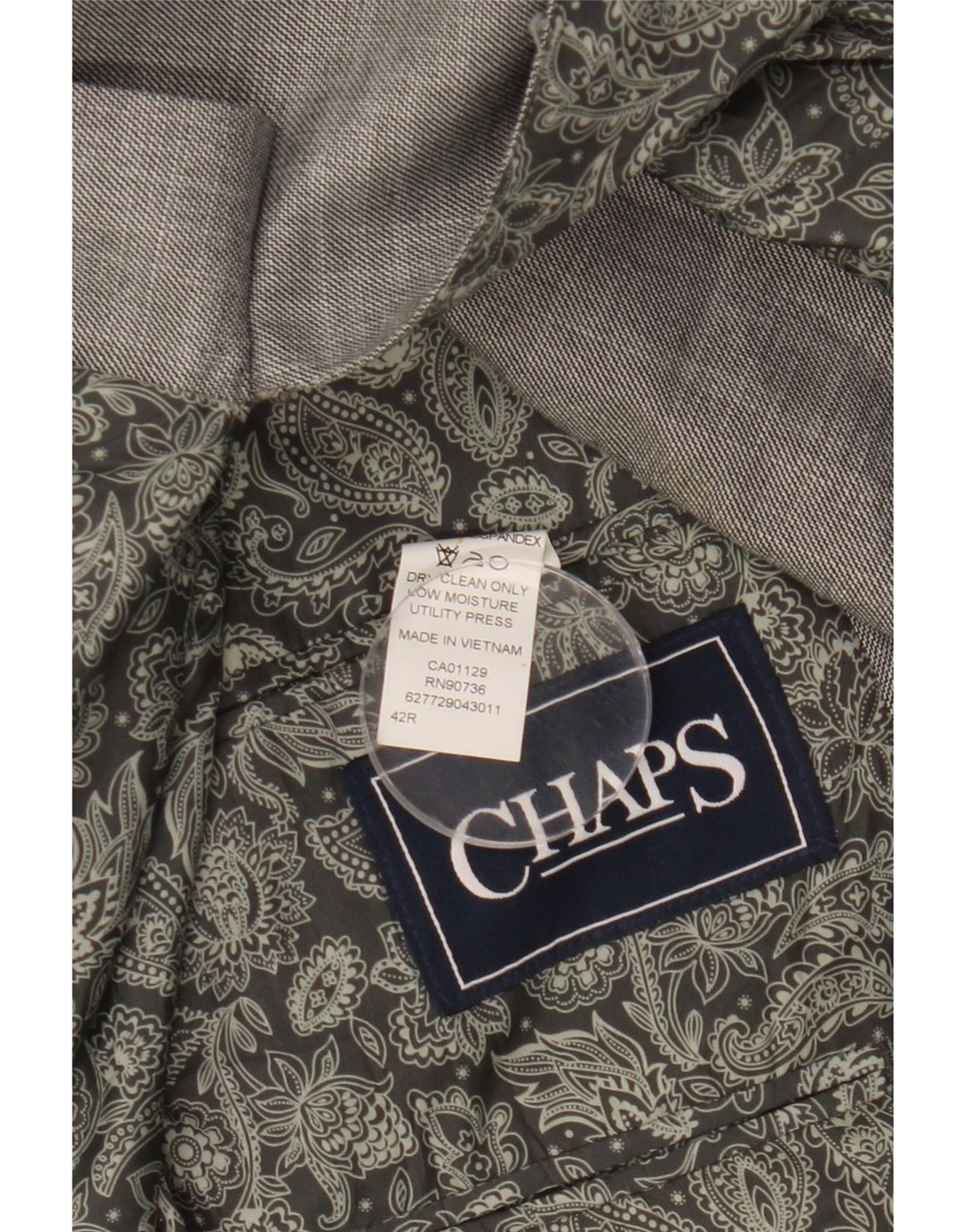 Chaps Herre 2-knaps blazerjakke UK 40 Large Grey Chevron Polyester