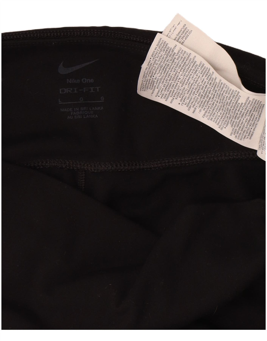 Nike Dame Dri Fit Leggings UK 16 Large Black Polyester