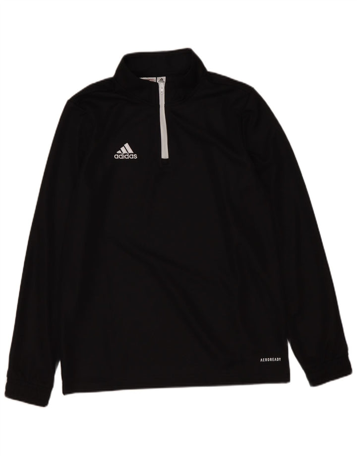 Adidas Boys Aeroready Pullover med lynlås-hals træningsdragt Top 11-12 år Sort