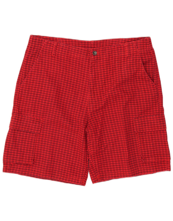 Converse Cargo Shorts til mænd W38 XL rødternet polyester