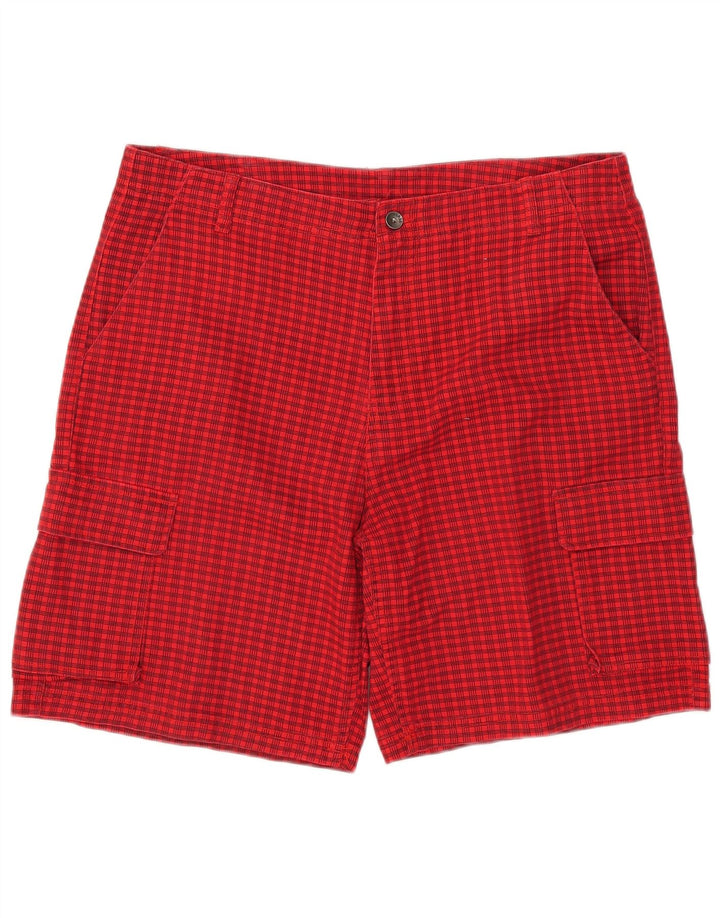 Converse Cargo Shorts til mænd W38 XL rødternet polyester