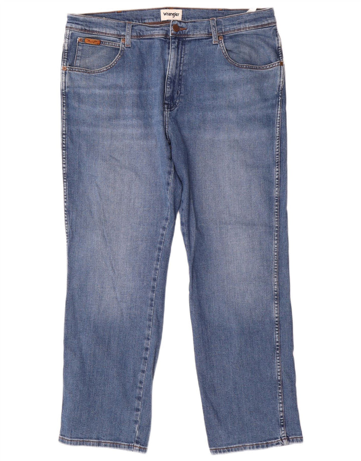 Wrangler Herre Texas Straight Jeans W38 L30 Blå Bomuld