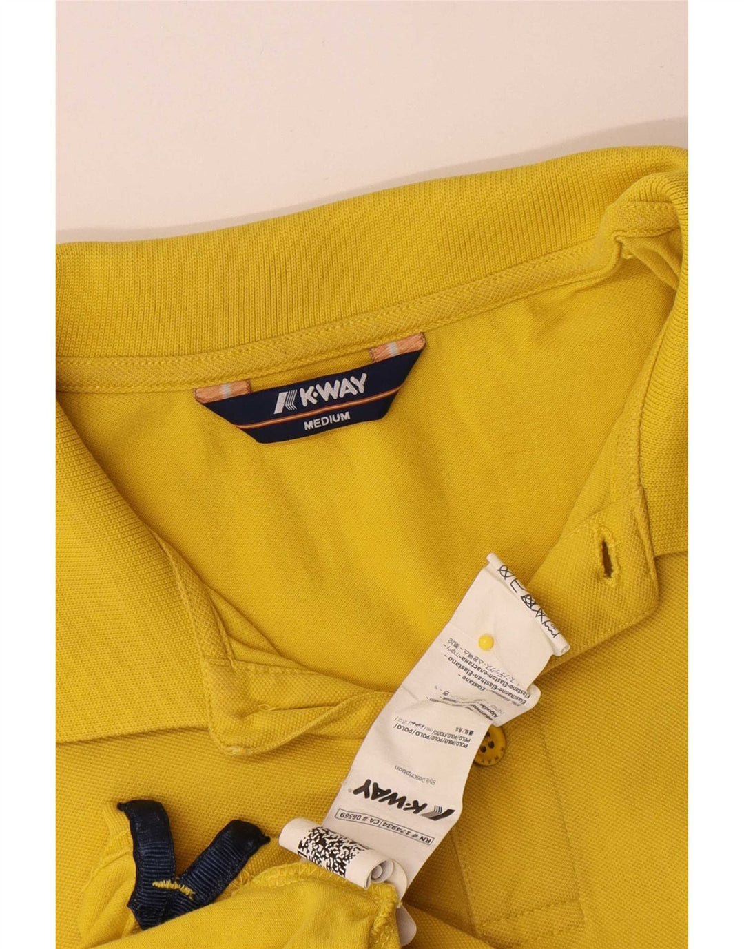 K-Way herre poloshirt mellem gul stribet bomuld