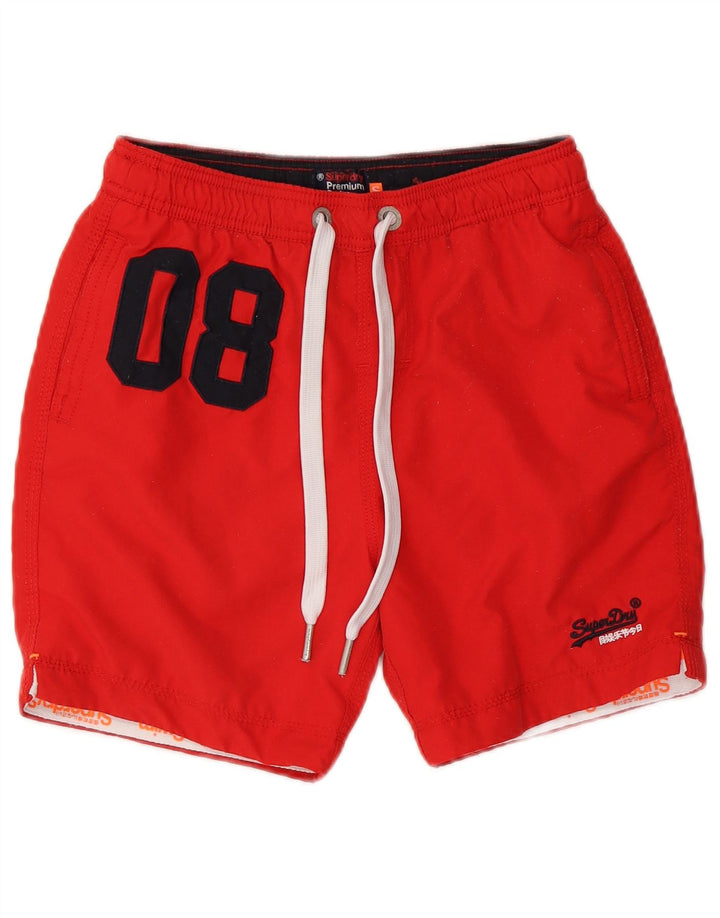 Superdry grafiske svømmeshorts til mænd, små røde polyester