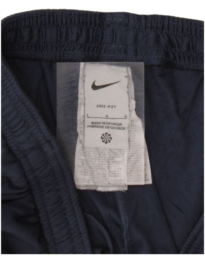 NIKE Herre Dri Fit træningsdragt Bukser Large Navy Blue Colourblock