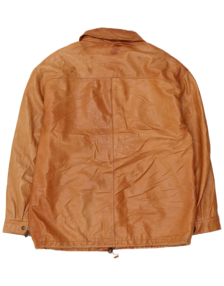 Vintage Herre Læderjakke UK 38 Medium Beige Læder