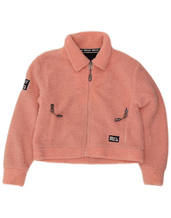 Superdry Dame Bamse Oversized Fleecejakke UK 10 Lille Pink