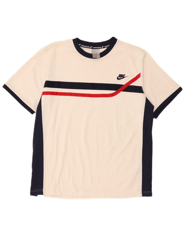 Nike T-shirt top til mænd UK 42/44 Stor hvid Colourblock Bomuld