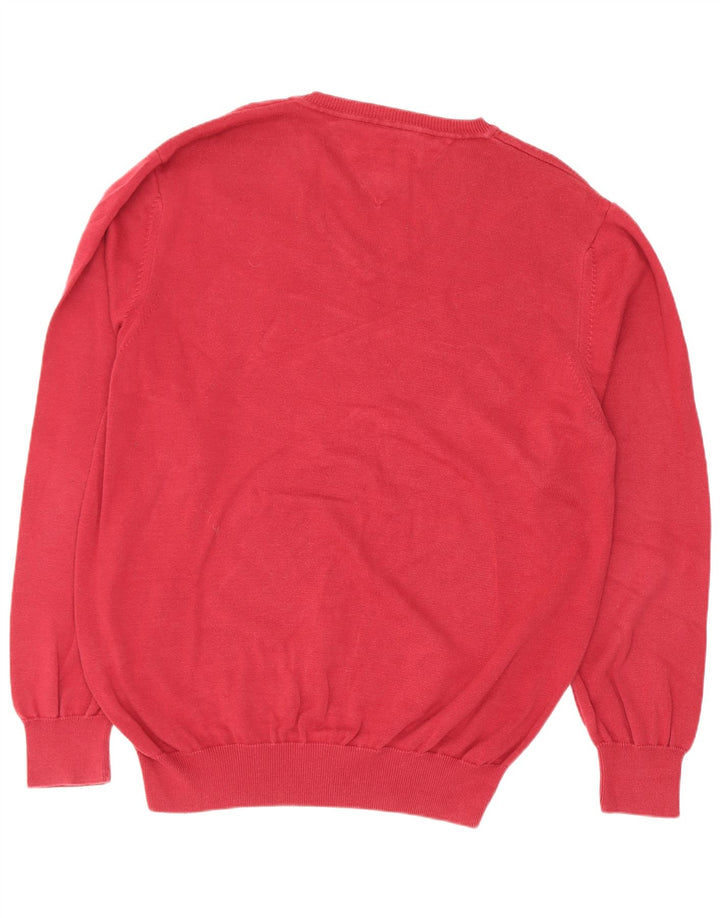 Tommy Hilfiger Herre V-hals sweater Stor rød bomuld