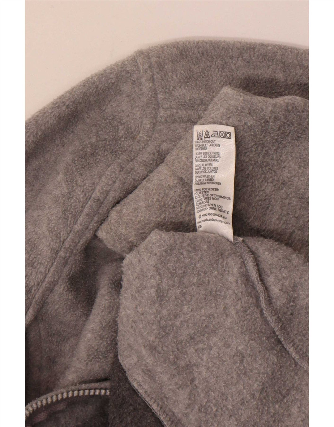 Marks & Spencer Fleecejakke til kvinder UK 12 Medium Grey Polyester