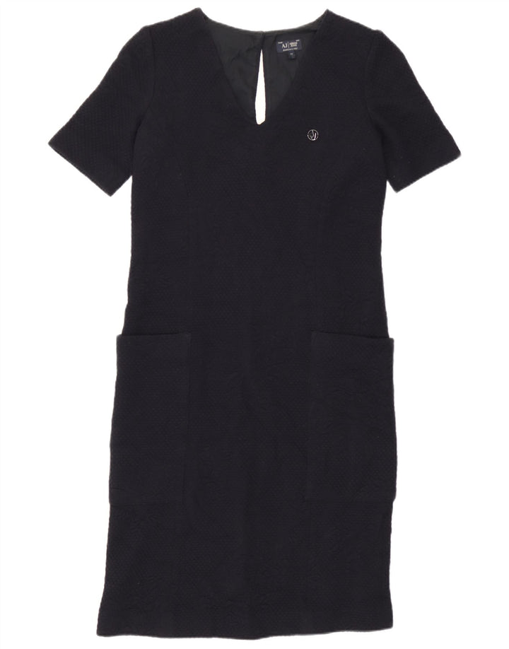 Armani Womens Shift Dress UK 12 Medium Navy Blue Floral