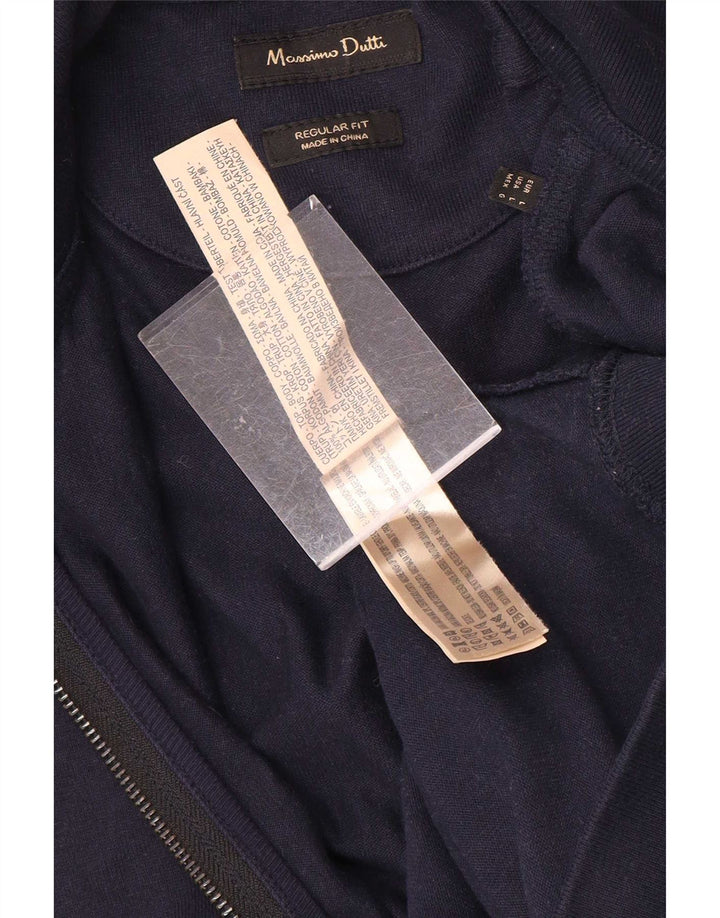 Massimo Dutti Herre Regular Fit træningsdragt Topjakke Stor marineblå bomuld