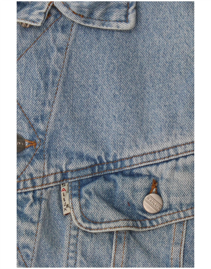 Vintage Herre Denim Gilet UK 36 Small Blue