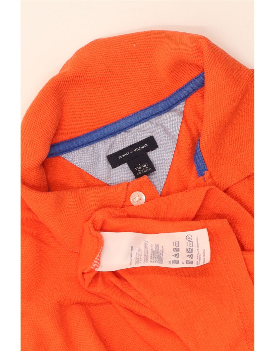 Tommy Hilfiger Boys Polo Shirt 15-16 År Stor Orange Bomuld