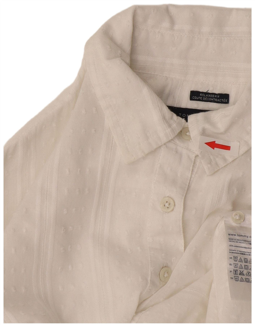Tommy Hilfiger Dame Relaxed Fit Pullover Shirt UK 10 Small White Striped