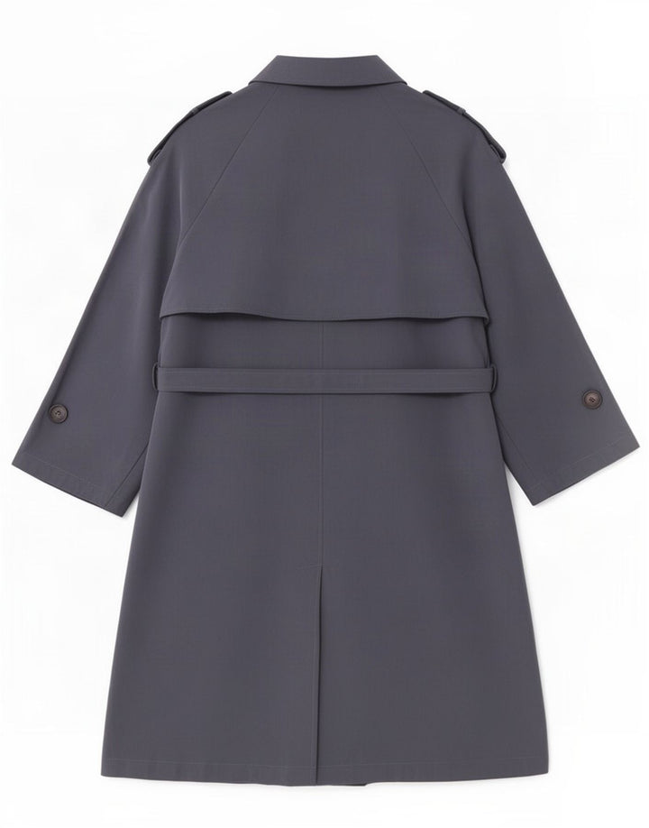 Zara 3/4-ærmet oversize trenchcoat til kvinder DK 10 lille grå