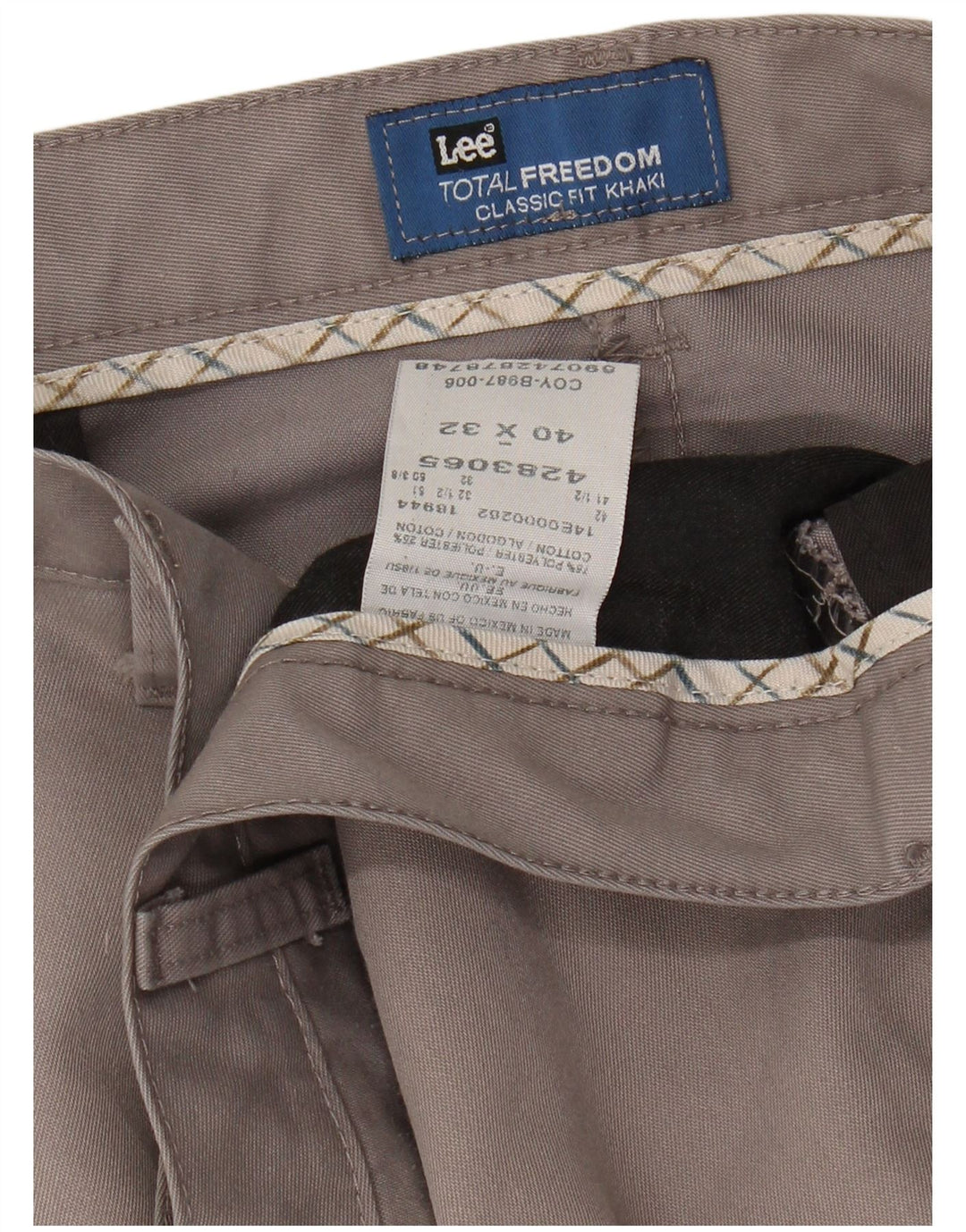 Lee Herre Straight Classic Fit Chino Bukser W40 L32 Grå Polyester