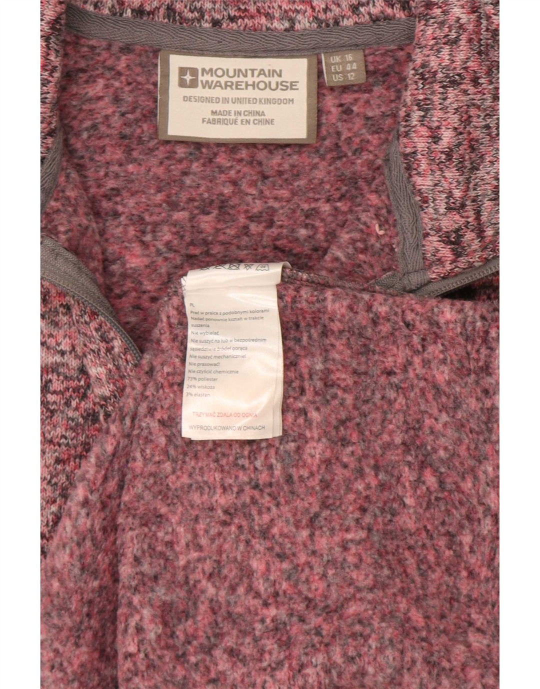 Mountain Warehouse Dame Sweatshirt Jumper UK 16 Large Pink Flecked