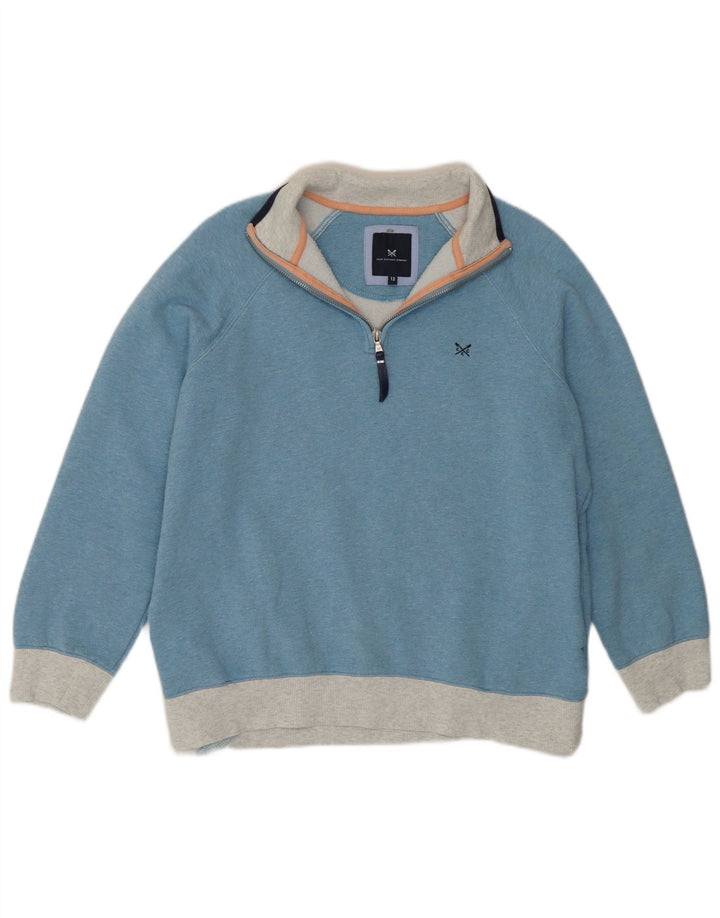 Crew Clothing Dame Sweatshirt Jumper UK 12 Medium Blue Colourblock