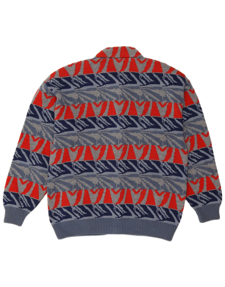 Settebello Herre Cardigan Sweater Stor Blå Geometrisk Uld