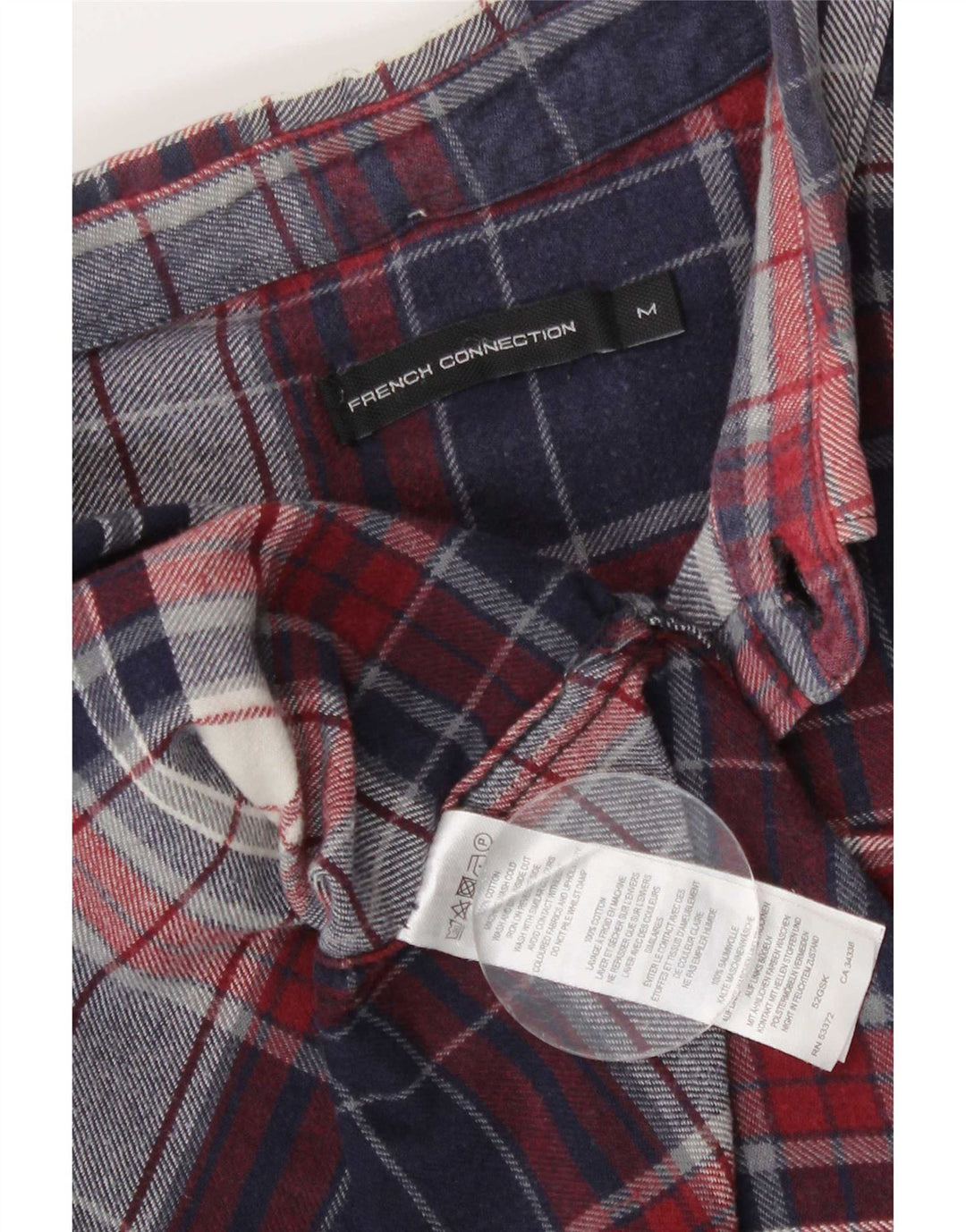 French Connection Herre Flanelskjorte Medium Navyblå Plaid Bomuld