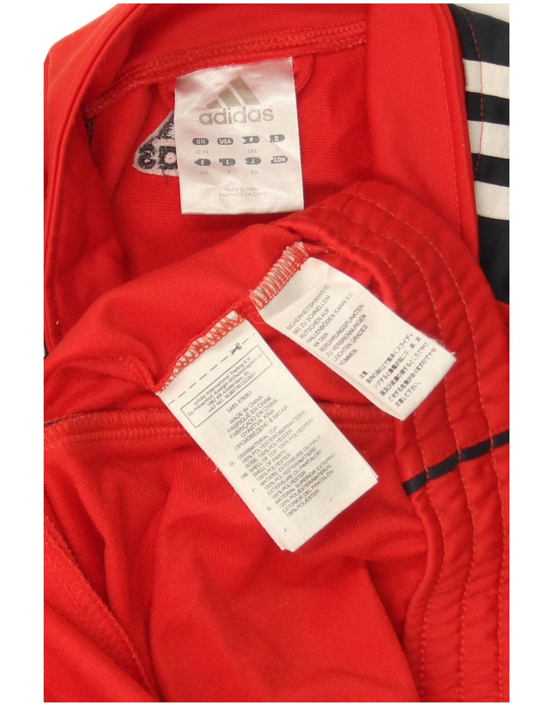 Adidas Træningsdragt til mænd Top jakke UK 42/44 Large Red Colourblock Polyester