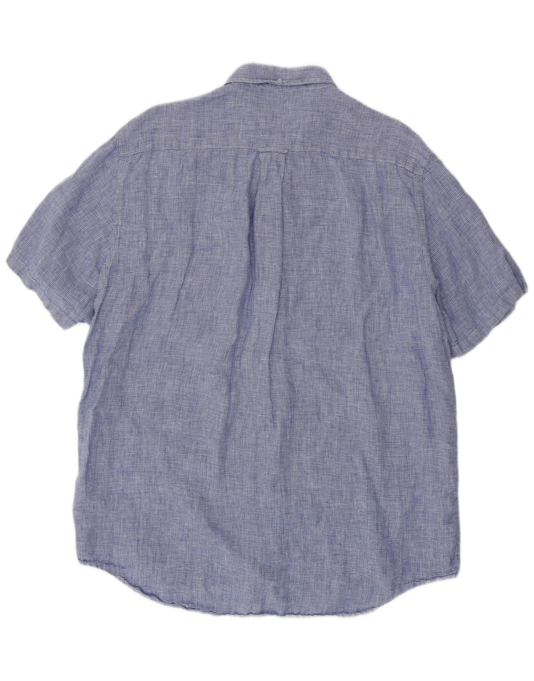 GANT Kortærmet Herreskjorte Størrelse 45/46 2XL Blå Houndstooth Linen