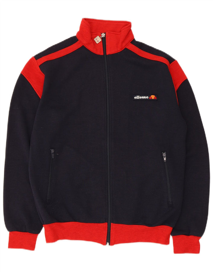 Ellesse Herre træningsdragt topjakke UK 34/36 Small Navy Blue Colourblock