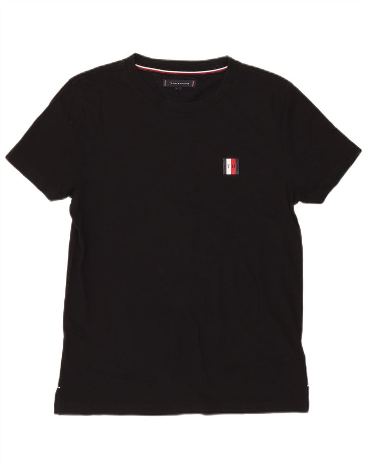 Tommy Hilfiger Herre T-Shirt Top Medium Sort Bomuld