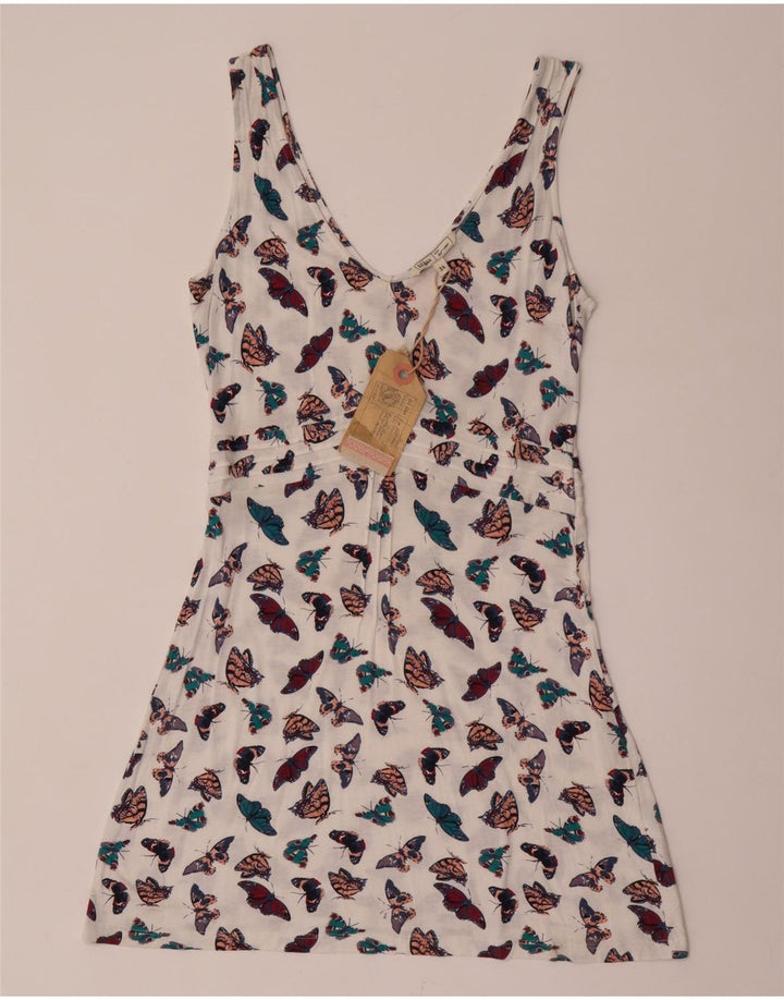 Fat Face Dame Sundress UK 14 Medium White Viscose Butterfly