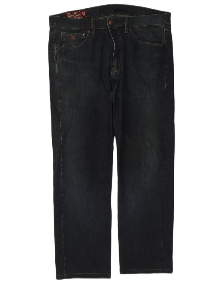 Marlboro Classics Straight Jeans til mænd W34 L28 Blå Bomuld