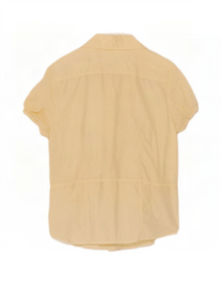 Tommy Hilfiger Dame Kortærmet Flæse Front Shirt US 8 Medium Gul