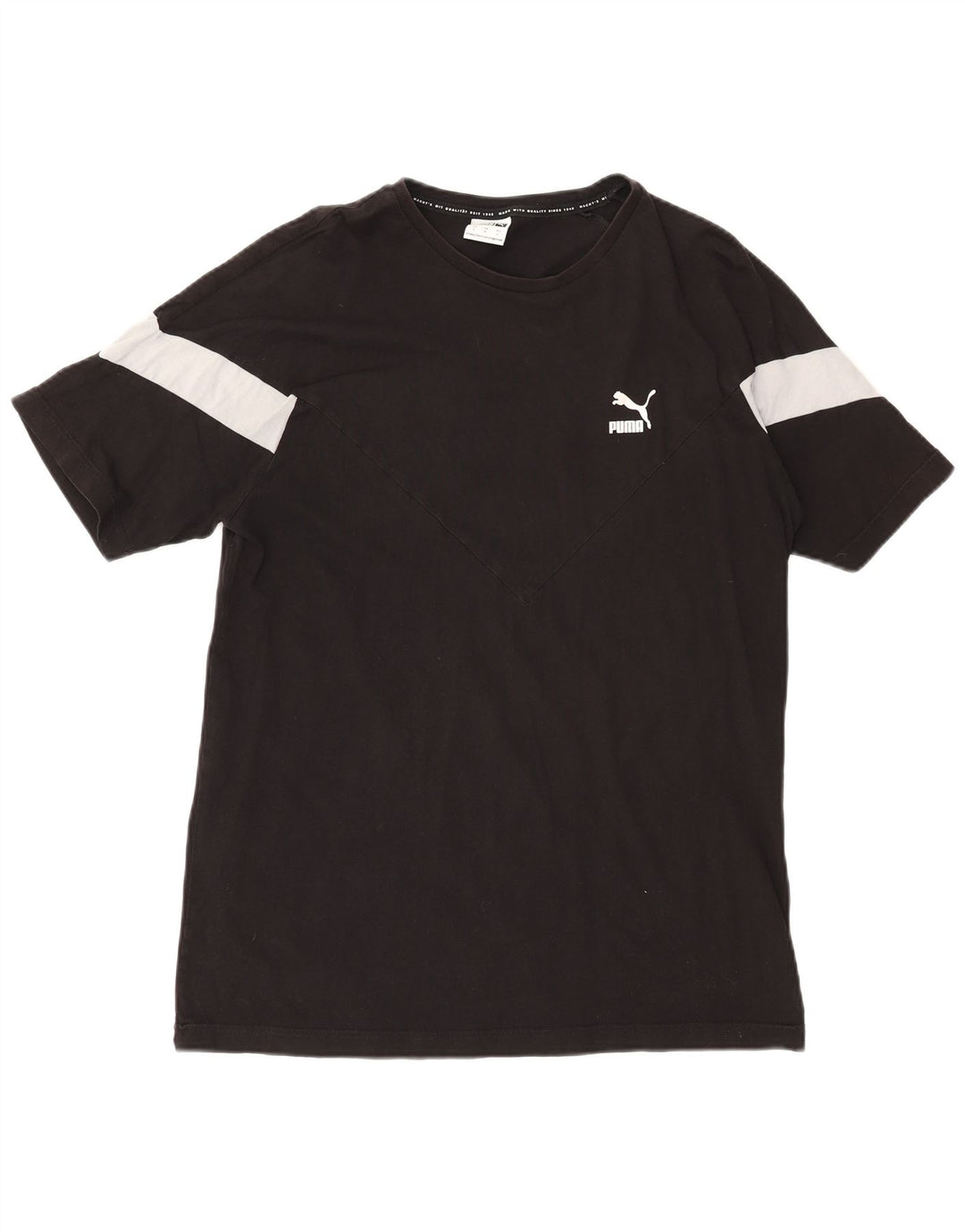 Puma Herre T-Shirt Top Stor Sort Colourblock Bomuld