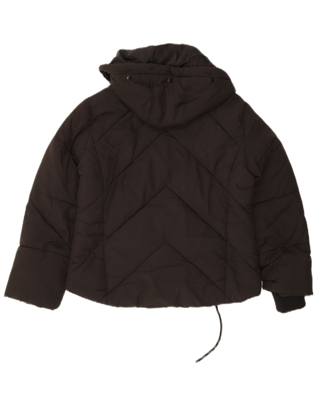 Topshop Dame Petite Hætte Oversized Polstret Jakke UK 8 Lille Sort
