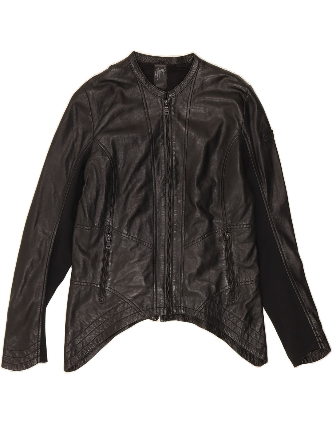 GIPSY Womens Leather Jacket UK 14 Large Black Leather Vintage Gipsy and Second-Hand Gipsy from Messina Hembry 