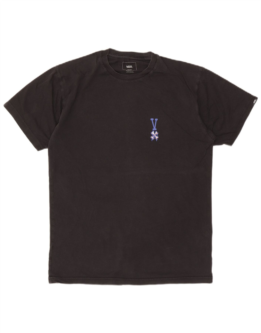 Vans Herre Classic Fit Grafisk T-Shirt Top Medium Sort Bomuld
